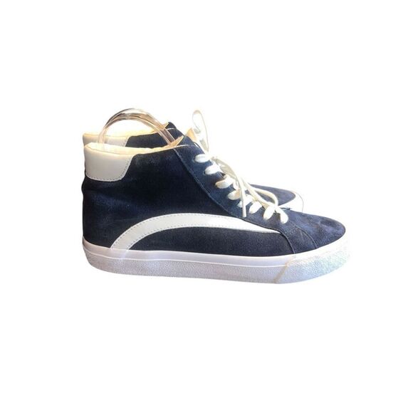 MADEWELL Sidewalk High-Top Sneakers in Suede Navy Womens 8.5 men’s 7 - Picture 1 of 6